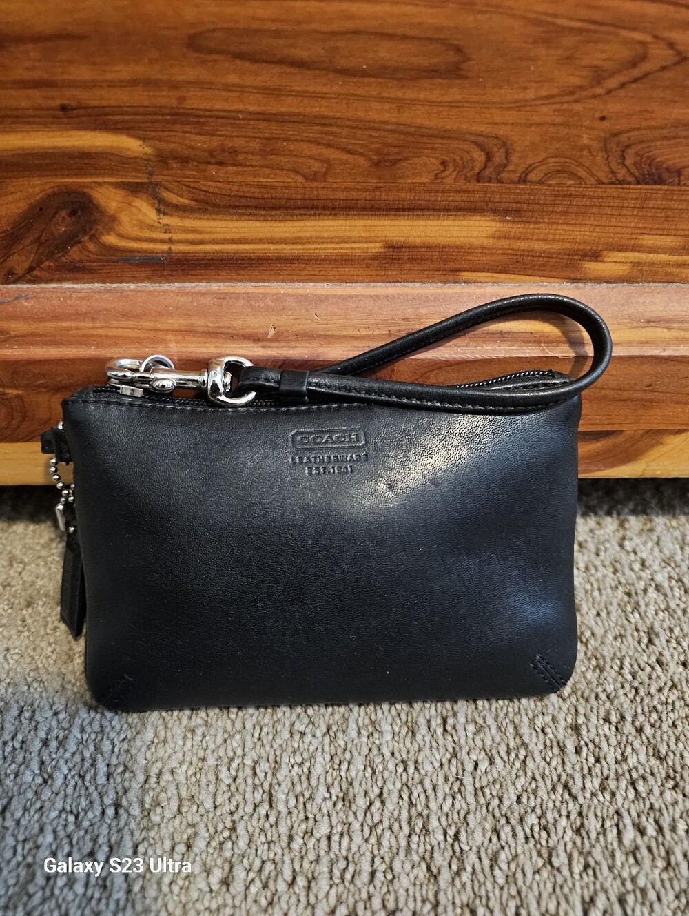 Coach Black Leather Wristlet - Picture 3 of 8